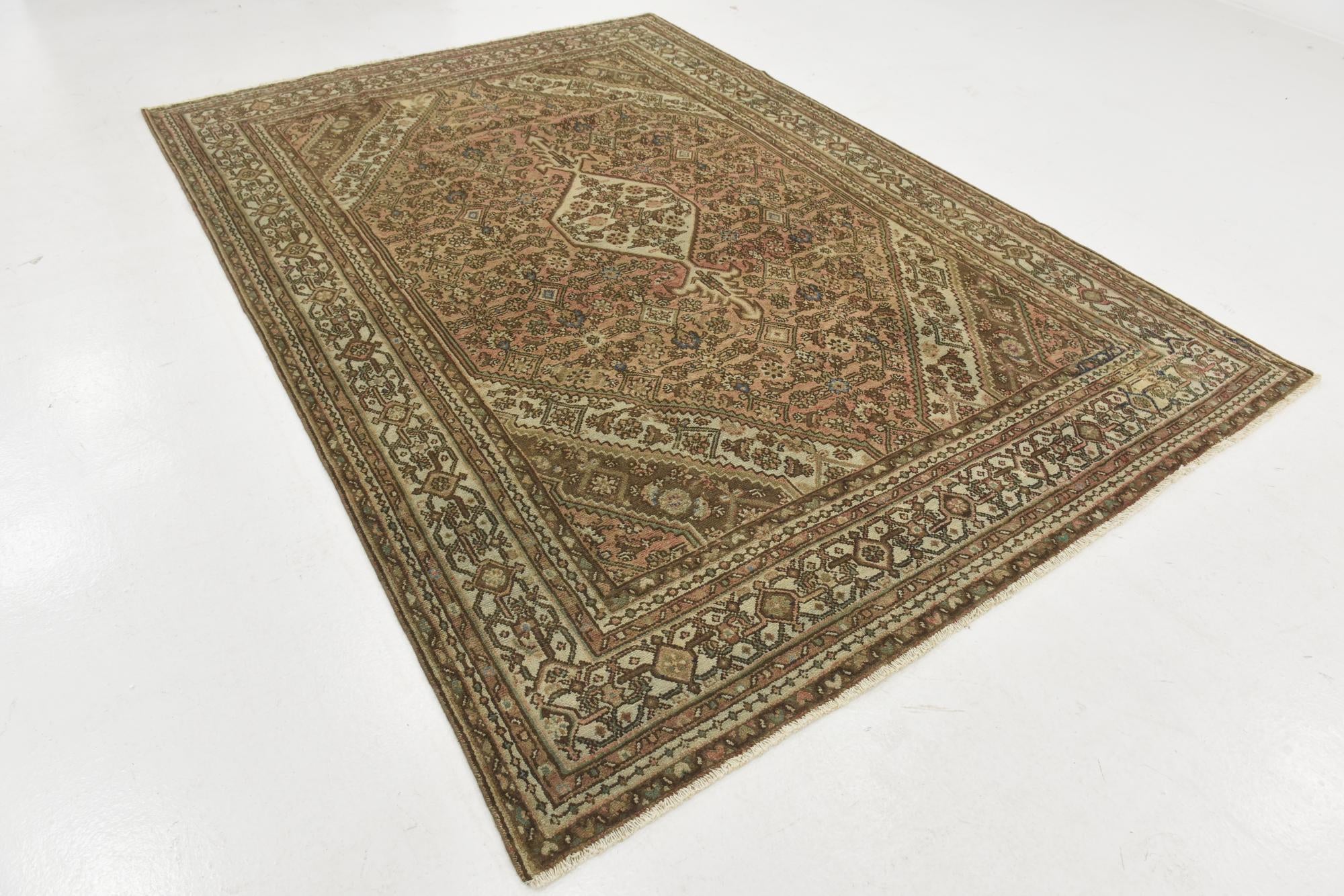6' 10 x 10' Hand Knotted Ultra Vintage Persian Wool Rug