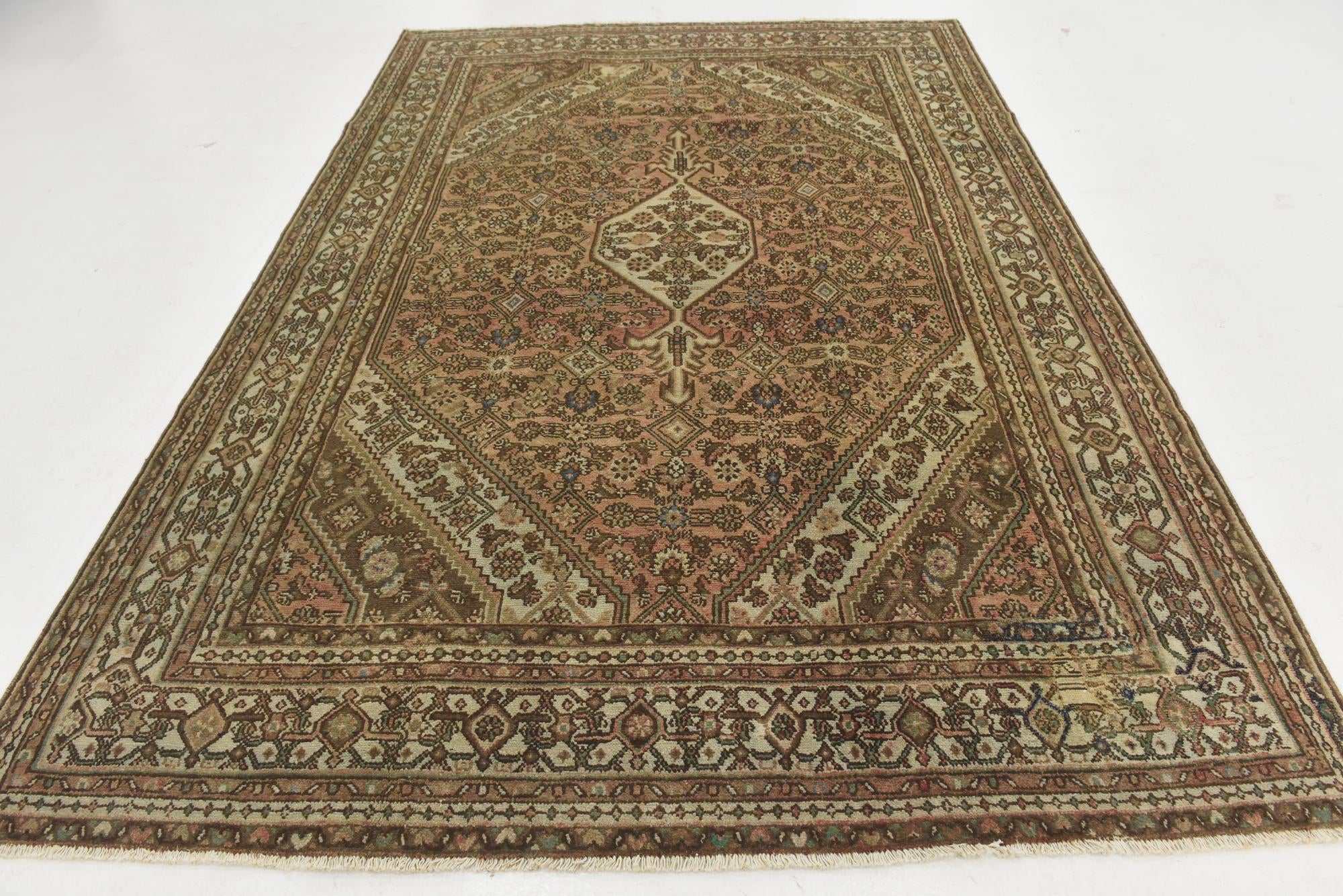 6' 10 x 10' Hand Knotted Ultra Vintage Persian Wool Rug