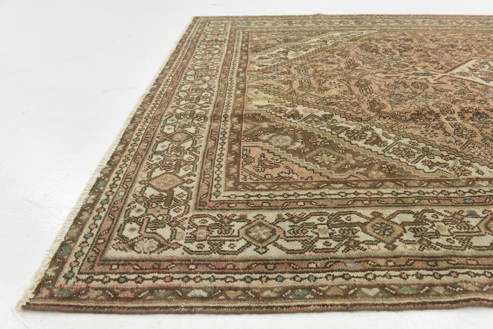 6' 10 x 10' Hand Knotted Ultra Vintage Persian Wool Rug