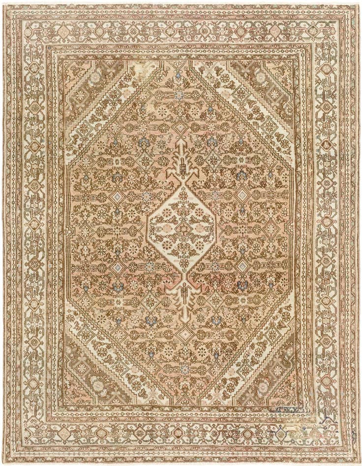 Detail image of 6' 10 x 10' Hand Knotted Ultra Vintage Persian Wool Rug