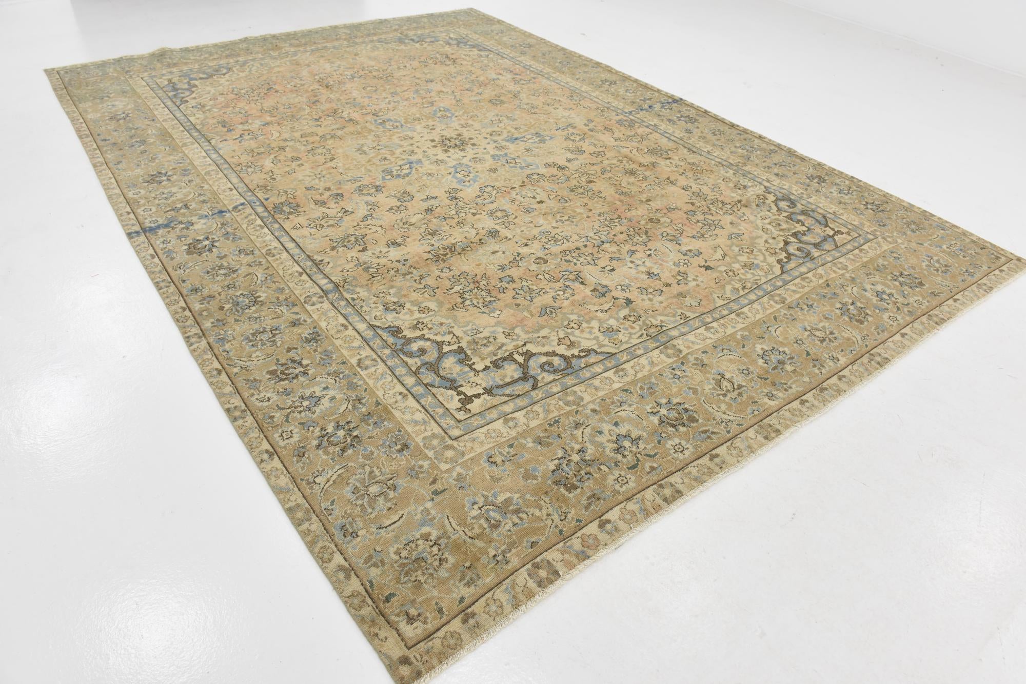 9' 3 x 13' Hand Knotted Ultra Vintage Persian Wool Rug