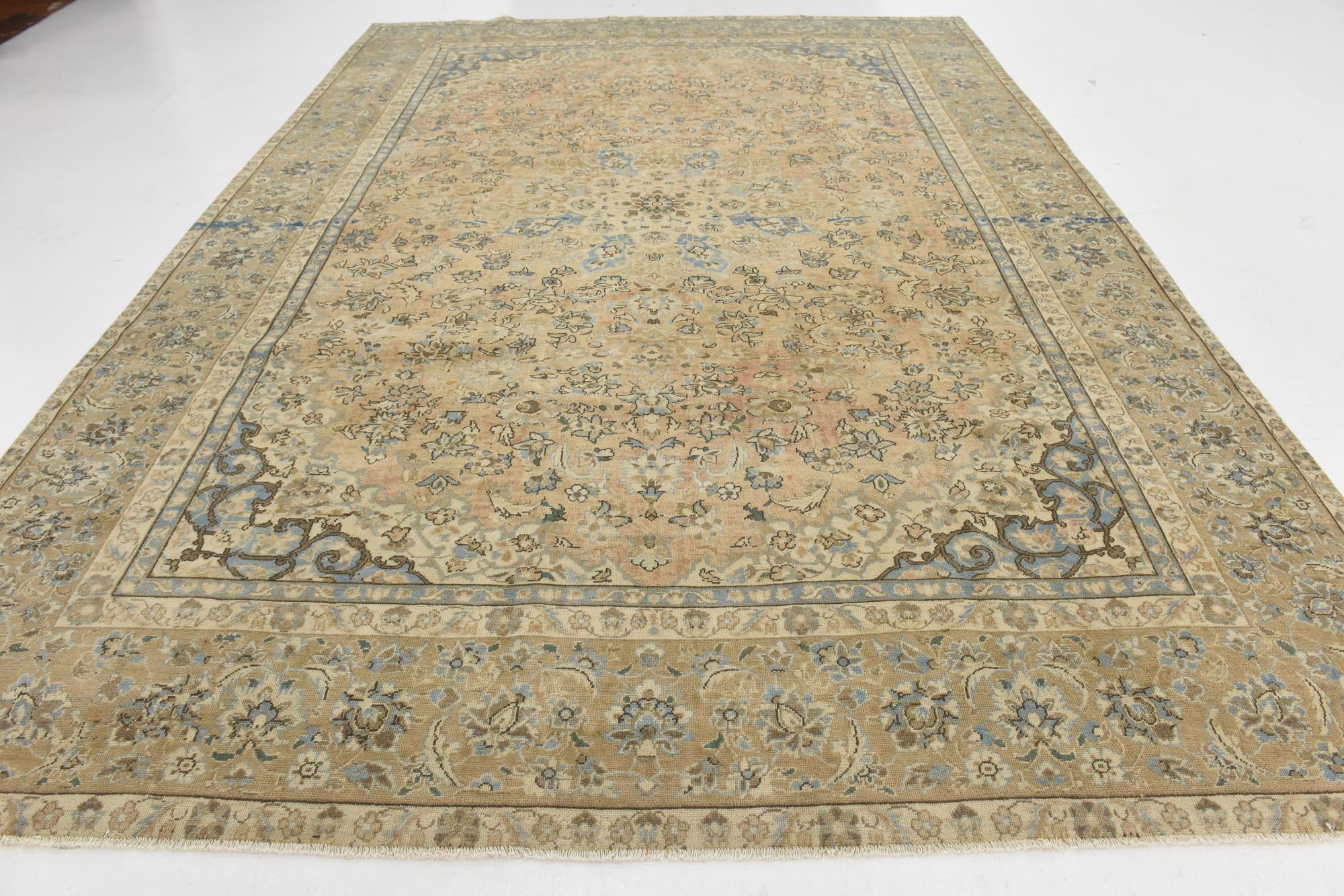 9' 3 x 13' Hand Knotted Ultra Vintage Persian Wool Rug