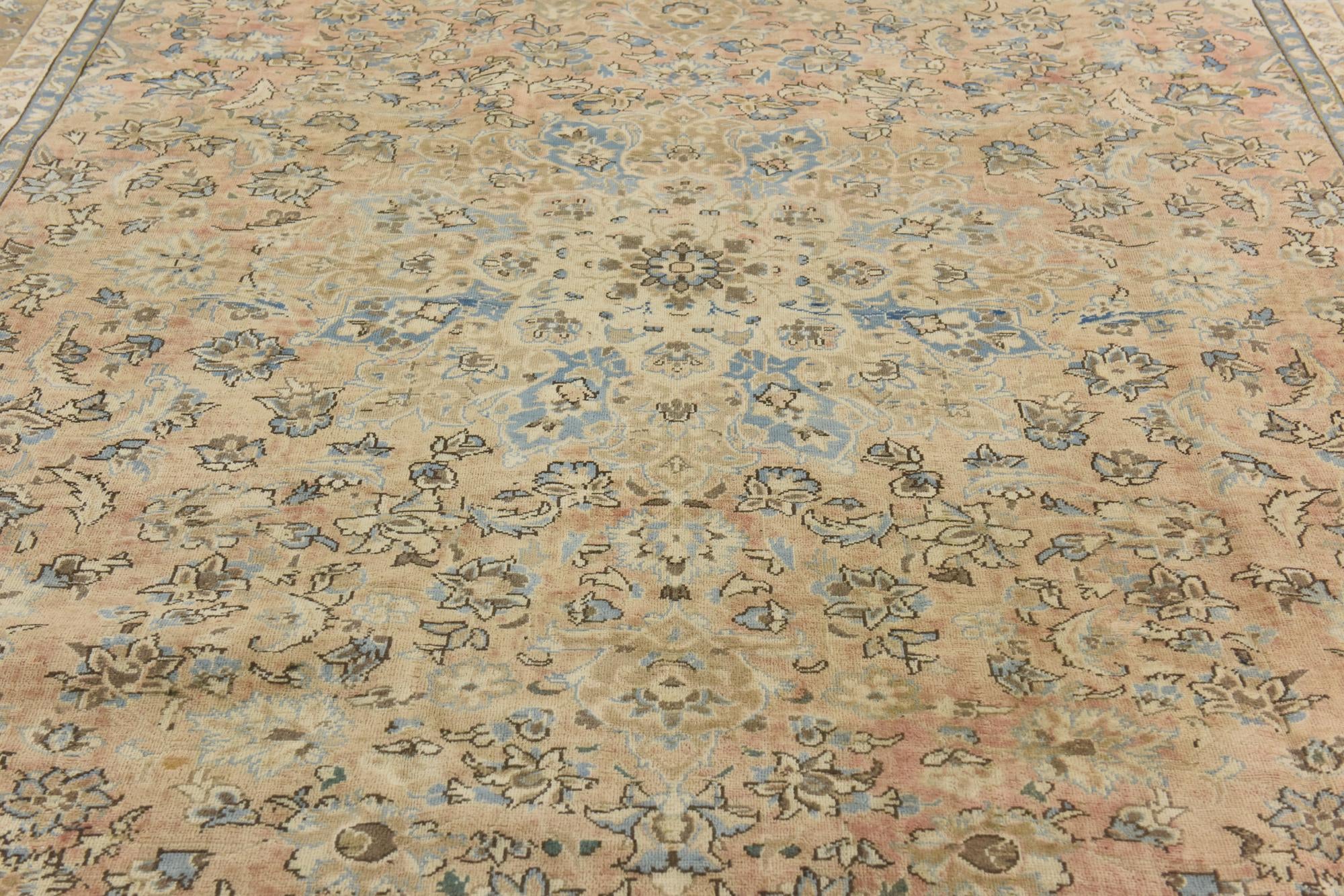 9' 3 x 13' Hand Knotted Ultra Vintage Persian Wool Rug