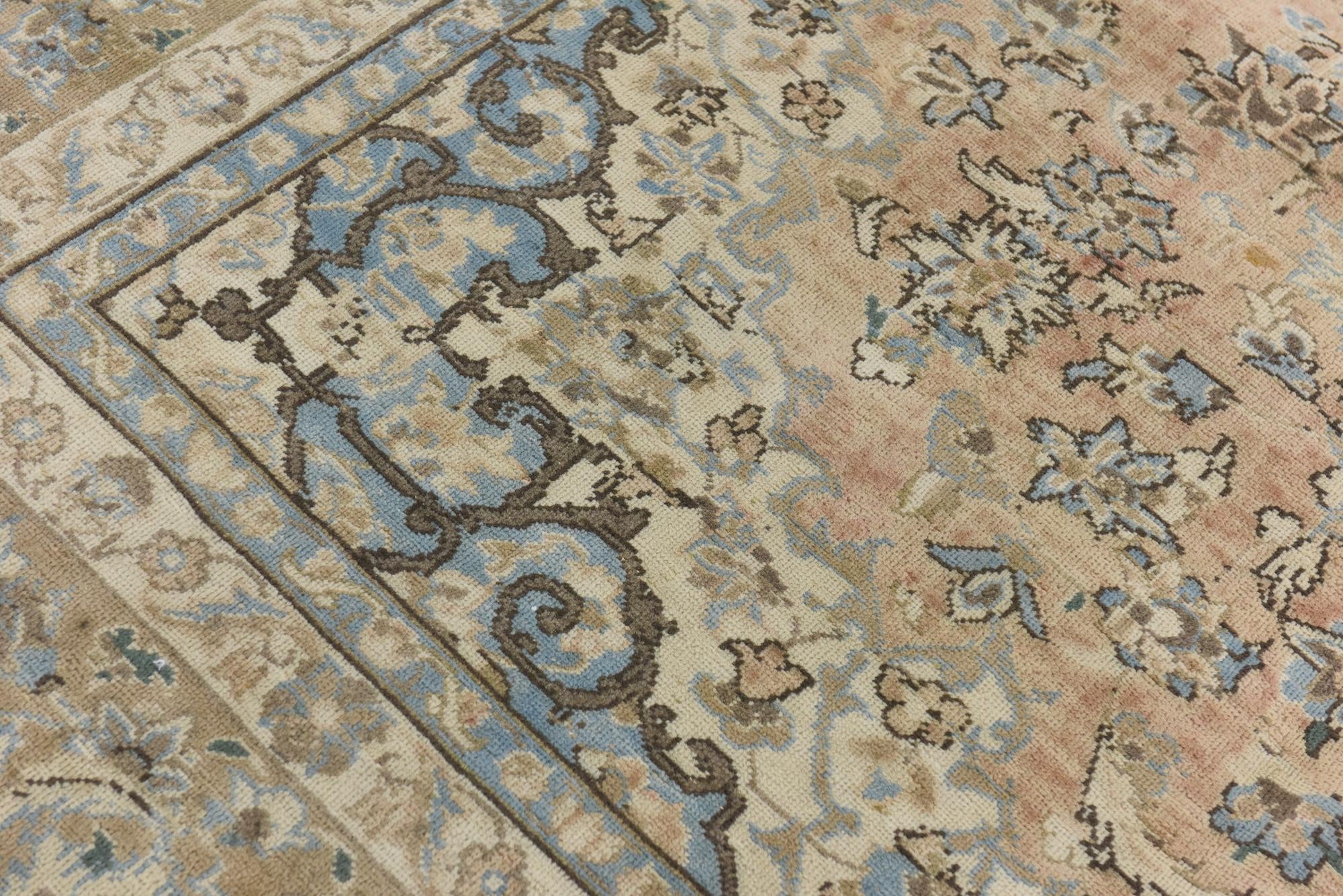 9' 3 x 13' Hand Knotted Ultra Vintage Persian Wool Rug