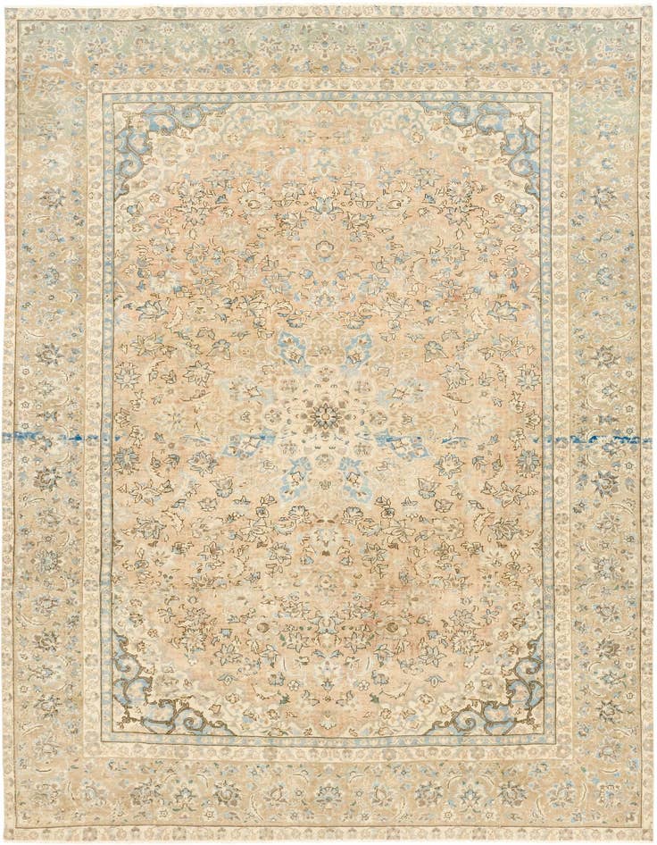 Detail image of 9' 3 x 13' Hand Knotted Ultra Vintage Persian Wool Rug
