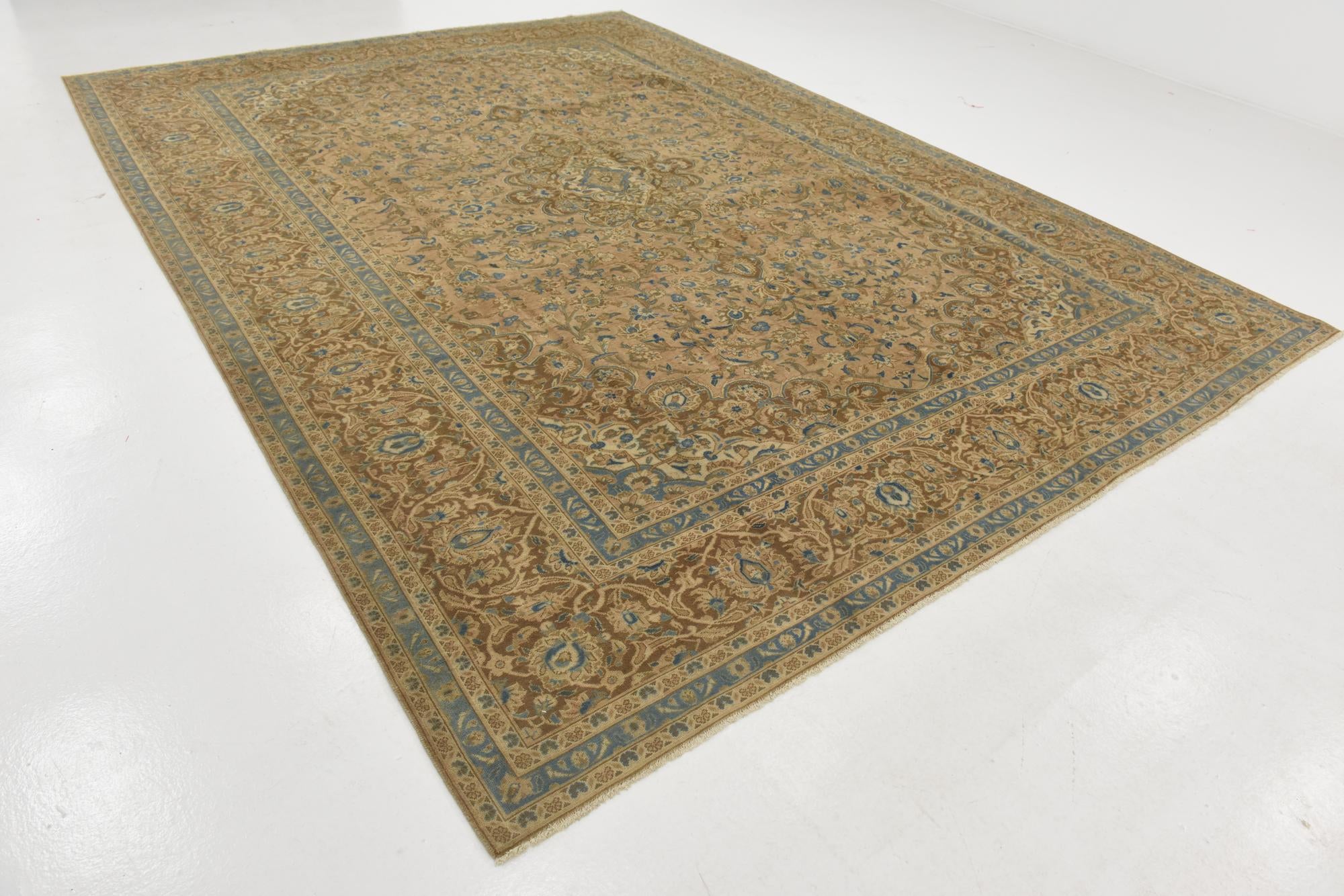 9' 7 x 13' Hand Knotted Ultra Vintage Persian Wool Rug