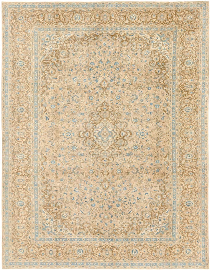 Detail image of 9' 7 x 13' Hand Knotted Ultra Vintage Persian Wool Rug