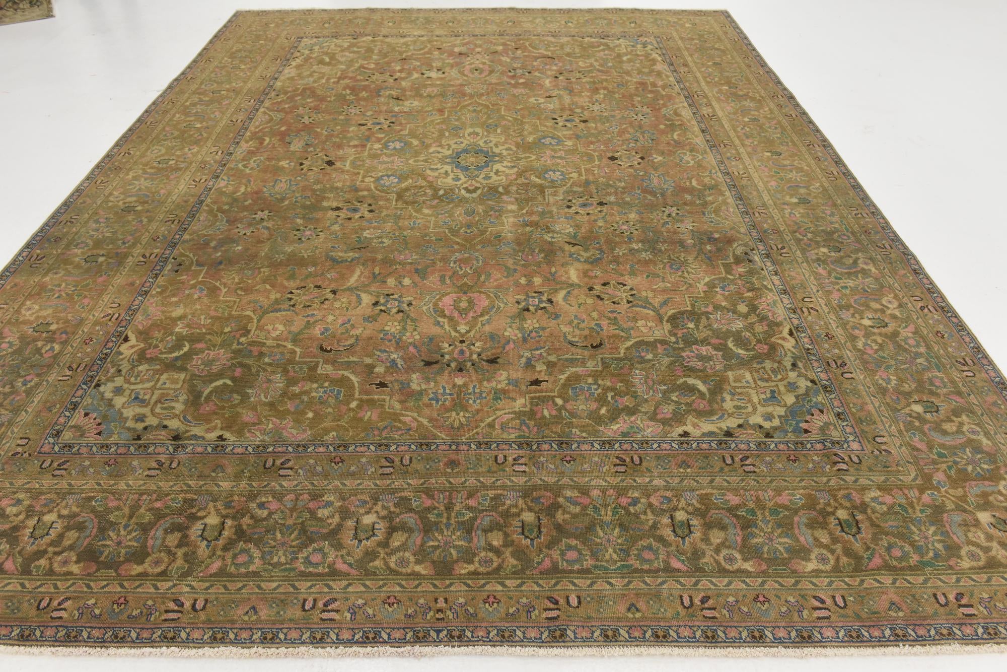 9' 6 x 12' 5 Hand Knotted Ultra Vintage Persian Wool Rug