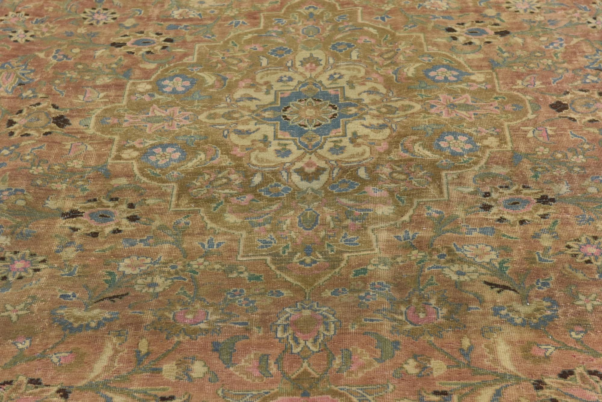 9' 6 x 12' 5 Hand Knotted Ultra Vintage Persian Wool Rug