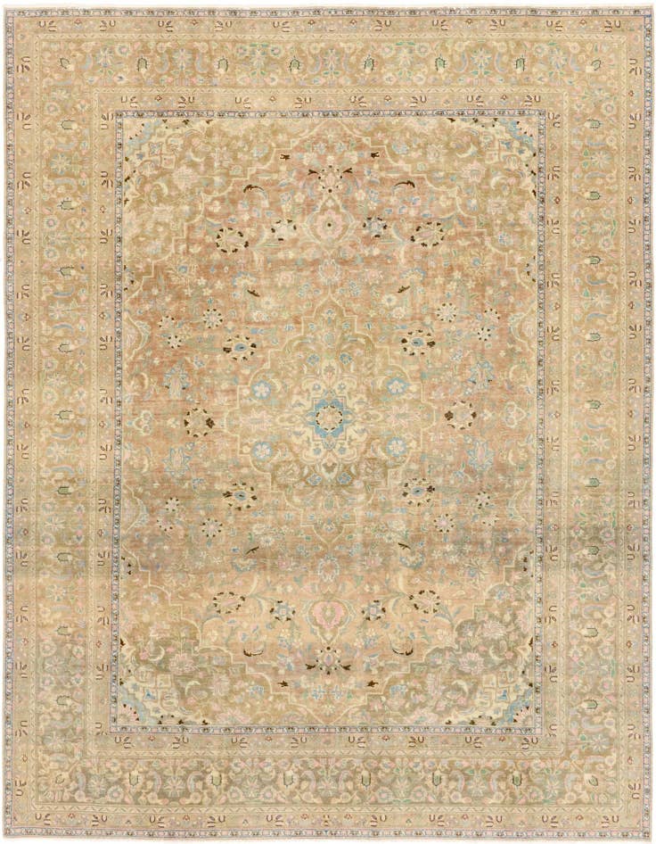 Detail image of 9' 6 x 12' 5 Hand Knotted Ultra Vintage Persian Wool Rug