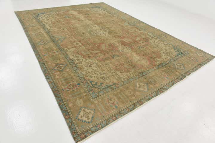 9' 2 x 12' 6 Hand Knotted Ultra Vintage Persian Wool Rug