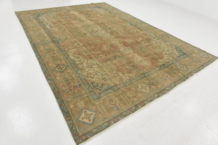 Detail image of 9' 2 x 12' 6 Hand Knotted Ultra Vintage Persian Wool Rug