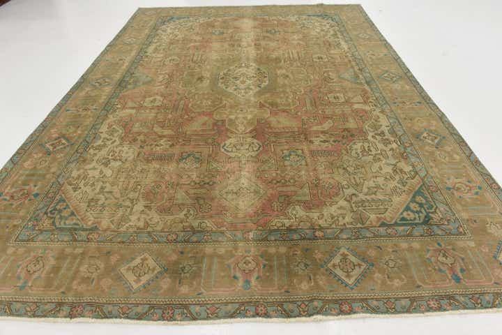 9' 2 x 12' 6 Hand Knotted Ultra Vintage Persian Wool Rug