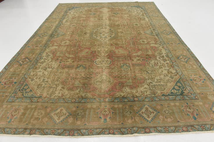 Detail image of 9' 2 x 12' 6 Hand Knotted Ultra Vintage Persian Wool Rug