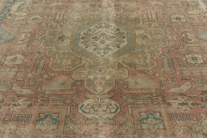 9' 2 x 12' 6 Hand Knotted Ultra Vintage Persian Wool Rug