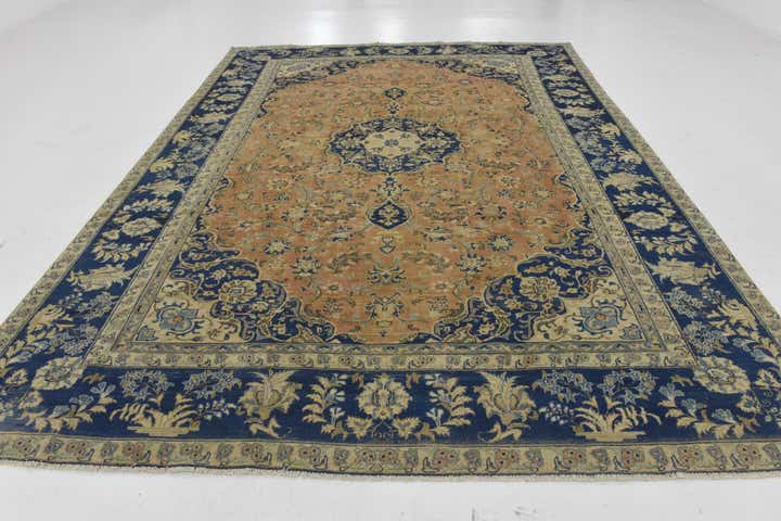 9' x 12' 5 Hand Knotted Ultra Vintage Persian Wool Rug