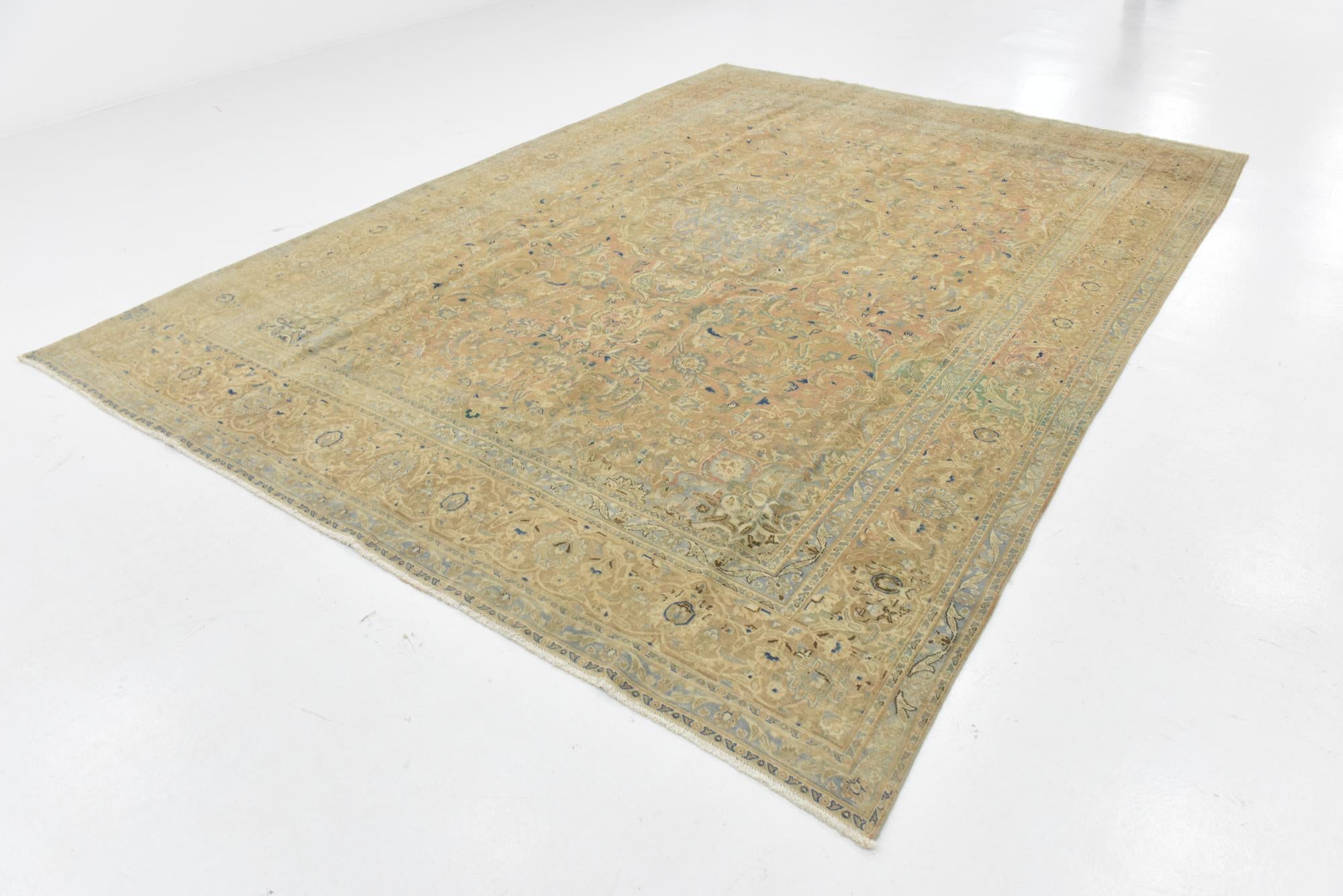9' x 12' 8 Hand Knotted Ultra Vintage Persian Wool Rug