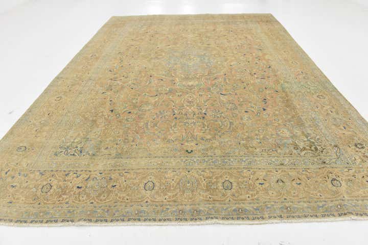 9' x 12' 8 Hand Knotted Ultra Vintage Persian Wool Rug