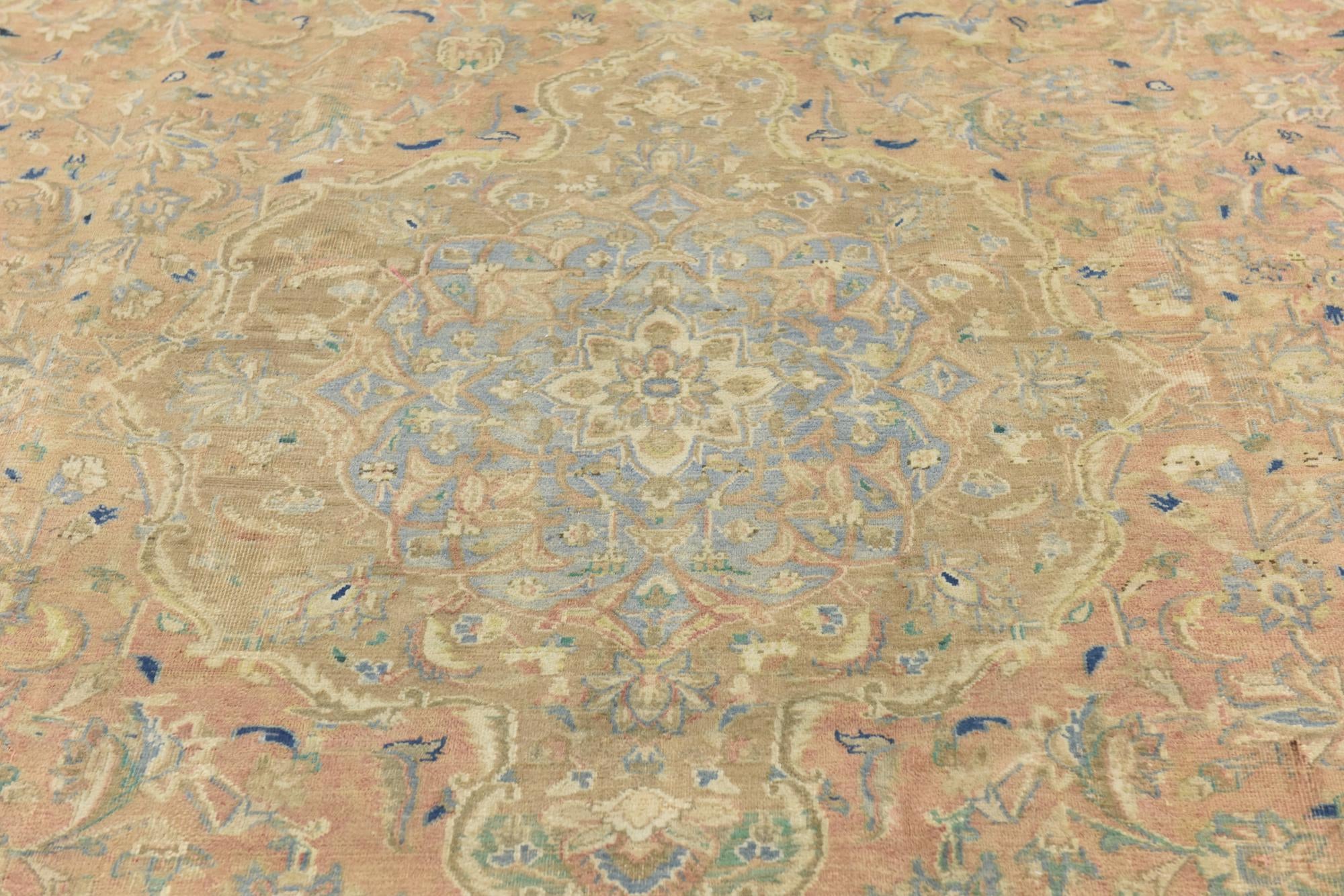 9' x 12' 8 Hand Knotted Ultra Vintage Persian Wool Rug