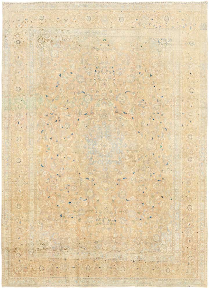 9' x 12' 8 Hand Knotted Ultra Vintage Persian Wool Rug