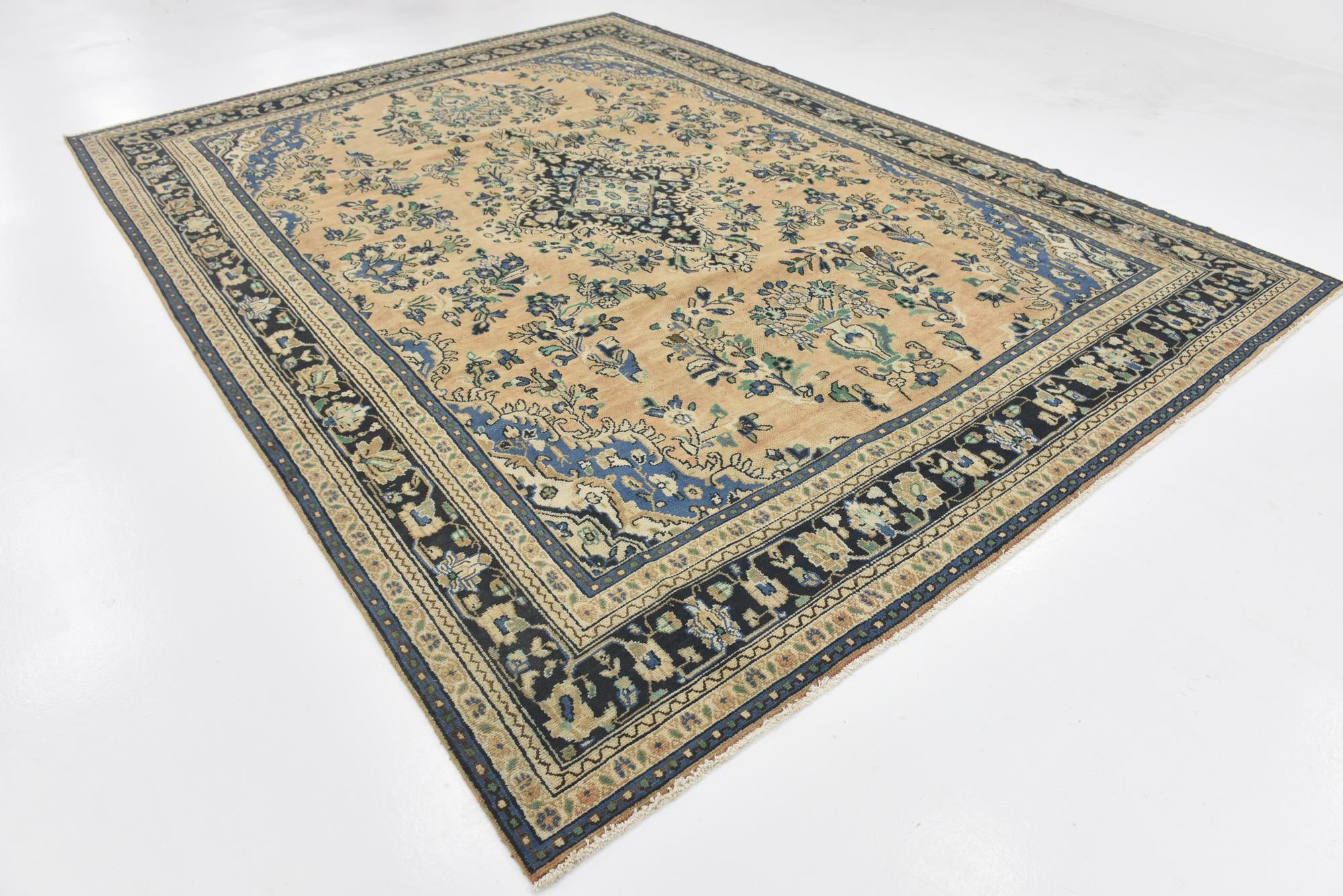 9' x 12' Hand Knotted Ultra Vintage Persian Wool Rug