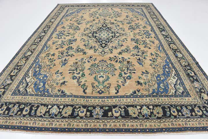 9' x 12' Hand Knotted Ultra Vintage Persian Wool Rug