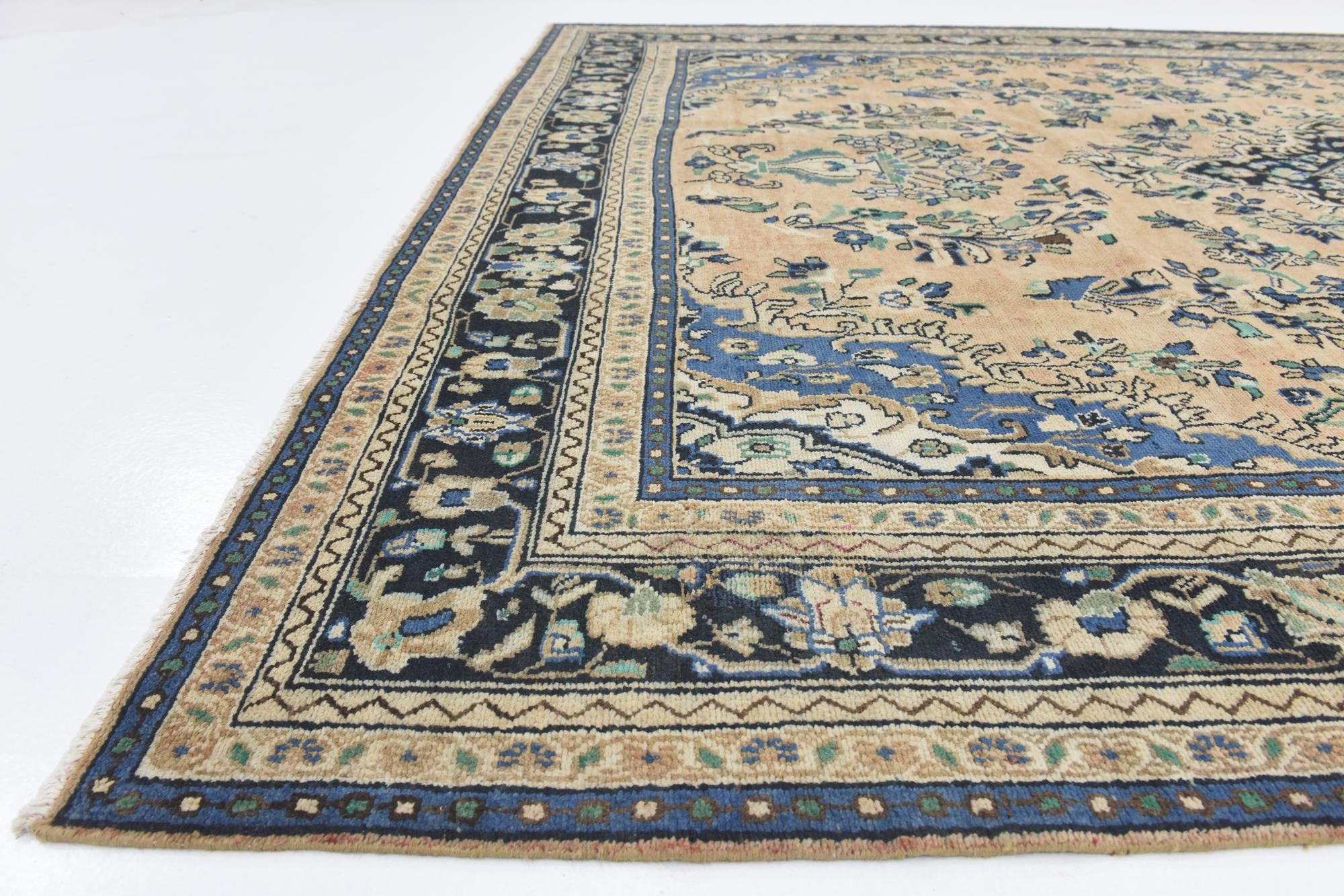 9' x 12' Hand Knotted Ultra Vintage Persian Wool Rug