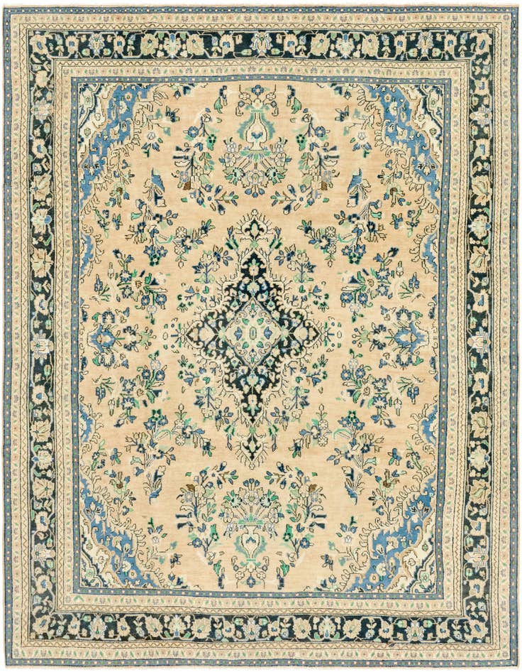 Detail image of 9' x 12' Hand Knotted Ultra Vintage Persian Wool Rug