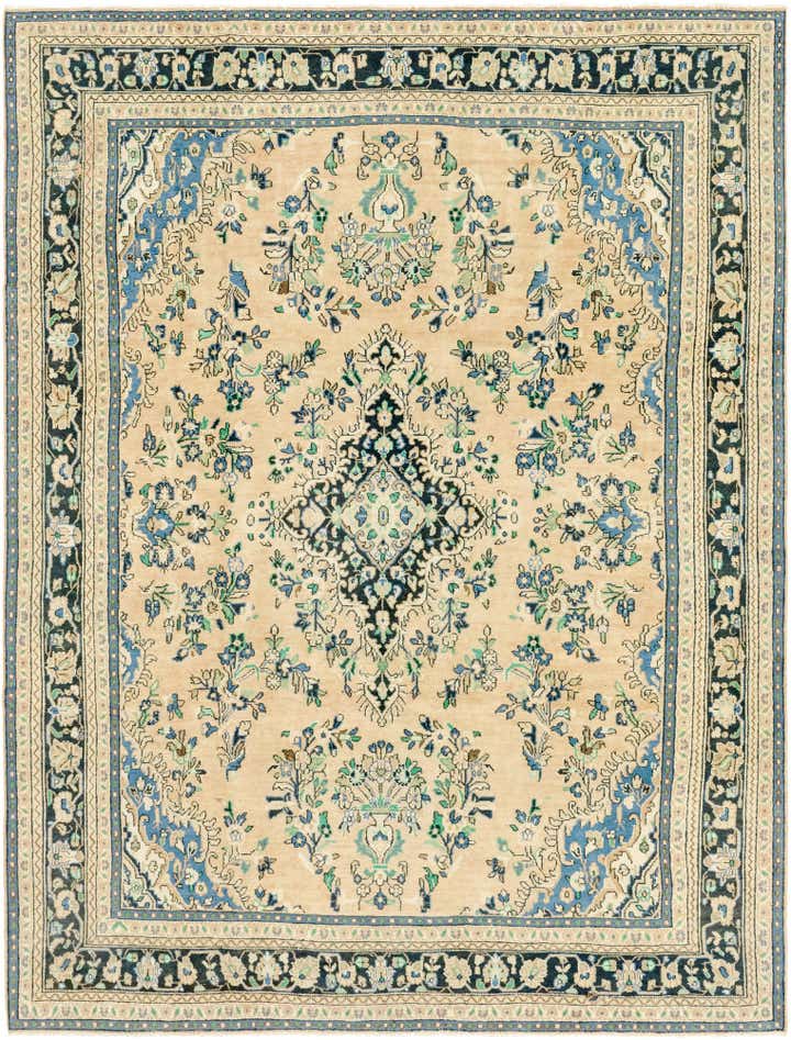 9' x 12' Hand Knotted Ultra Vintage Persian Wool Rug