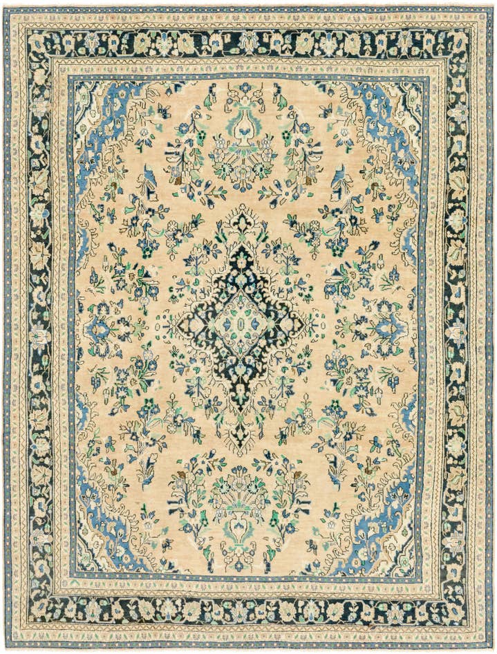 Detail image of 9' x 12' Hand Knotted Ultra Vintage Persian Wool Rug
