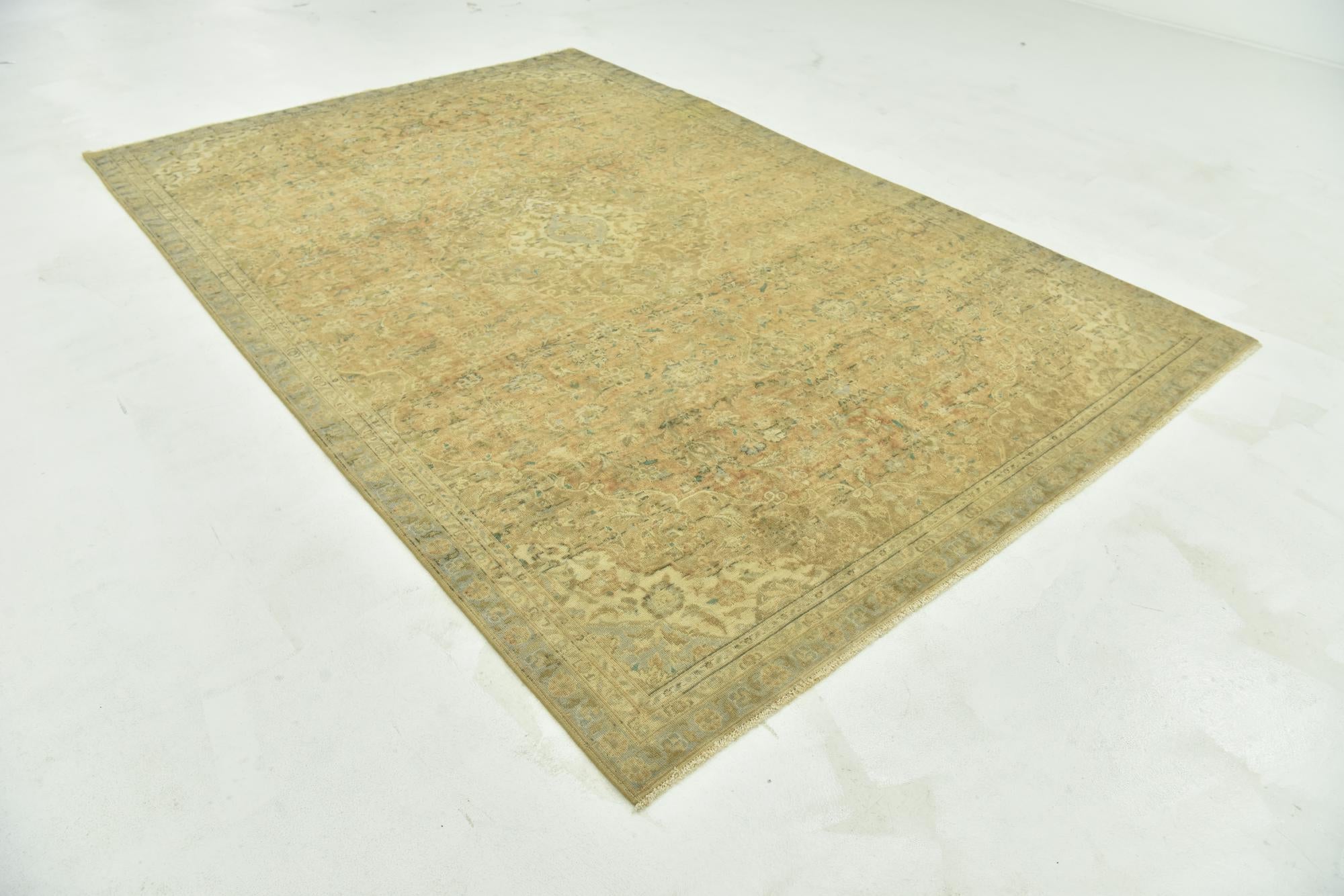7' x 10' 7 Hand Knotted Ultra Vintage Persian Wool Rug