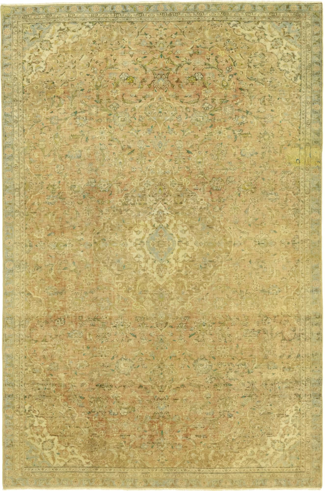7' x 10' 7 Hand Knotted Ultra Vintage Persian Wool Rug