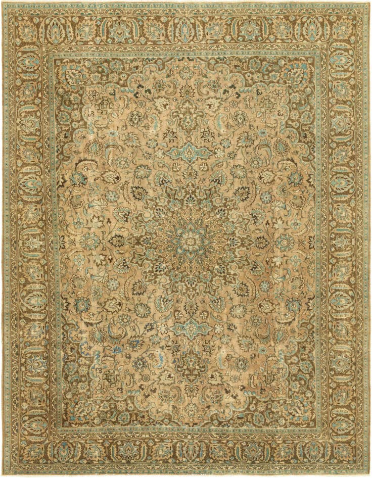 Detail image of 9' 6 x 12' 7 Hand Knotted Ultra Vintage Persian Wool Rug