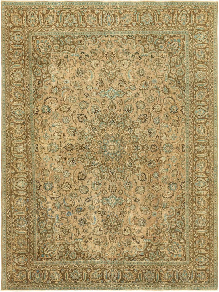 Detail image of 9' 6 x 12' 7 Hand Knotted Ultra Vintage Persian Wool Rug