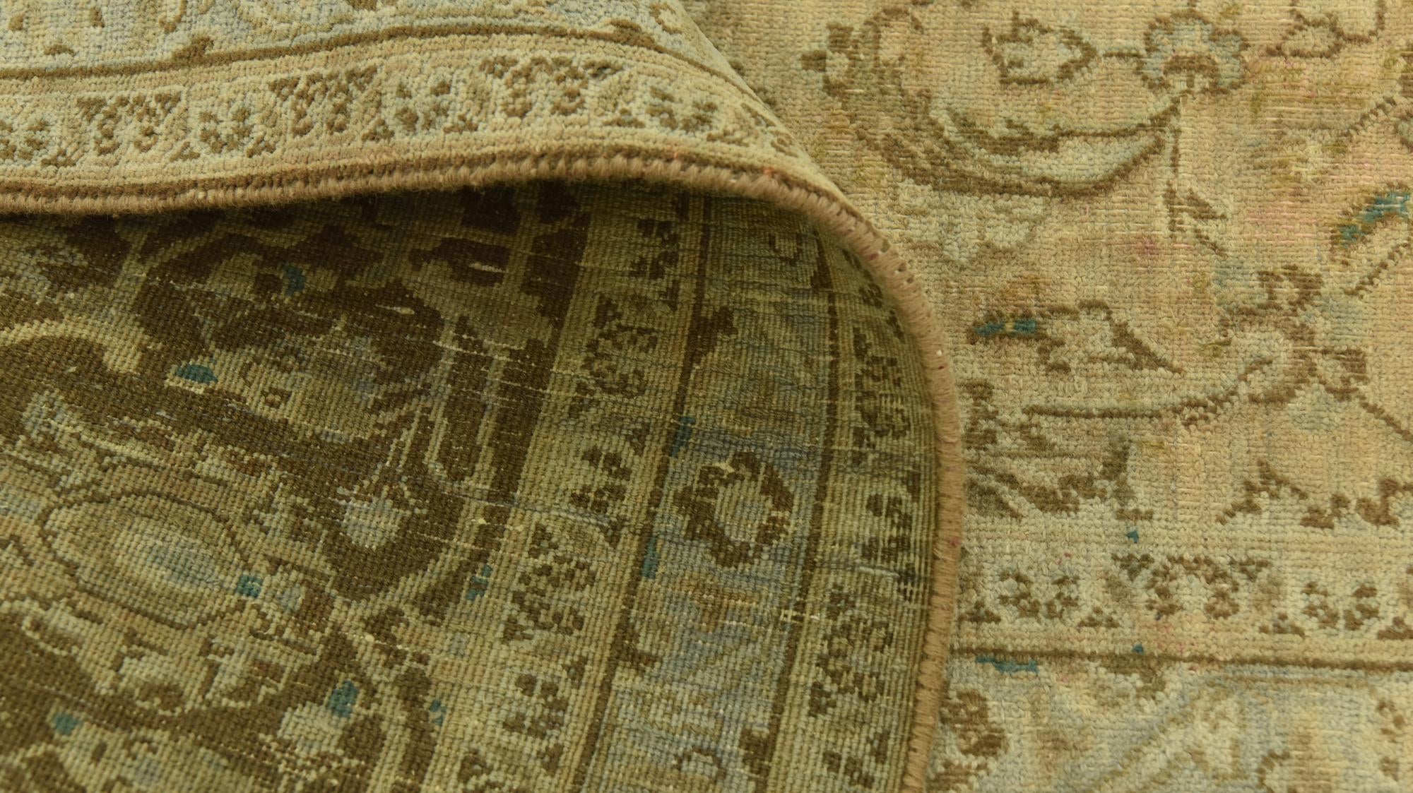 9' 8 x 12' 7 Hand Knotted Ultra Vintage Persian Wool Rug