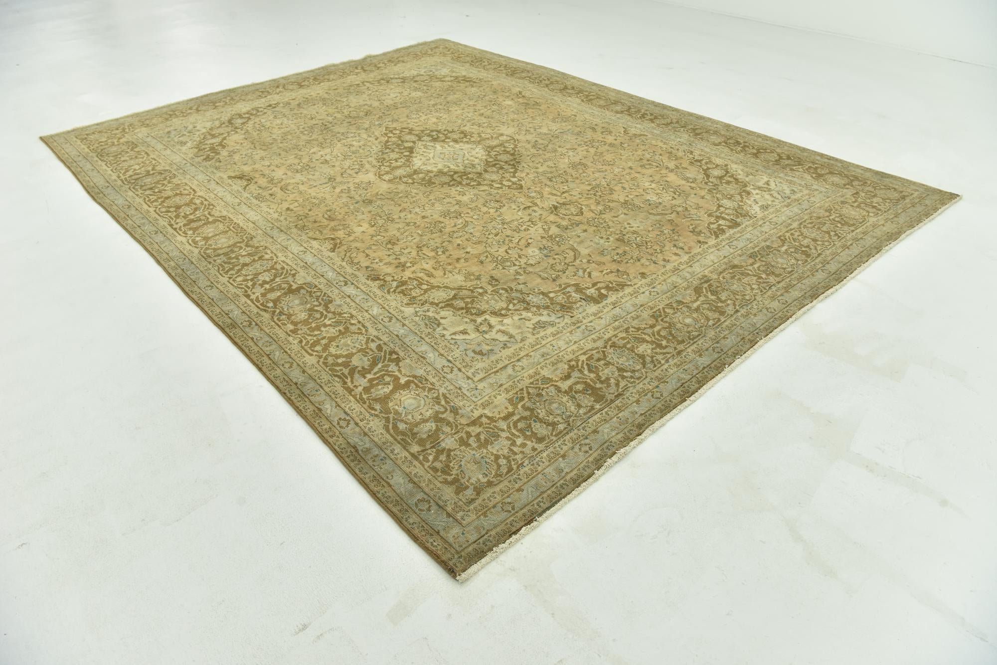 9' 8 x 12' 7 Hand Knotted Ultra Vintage Persian Wool Rug