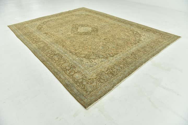 9' 8 x 12' 7 Hand Knotted Ultra Vintage Persian Wool Rug