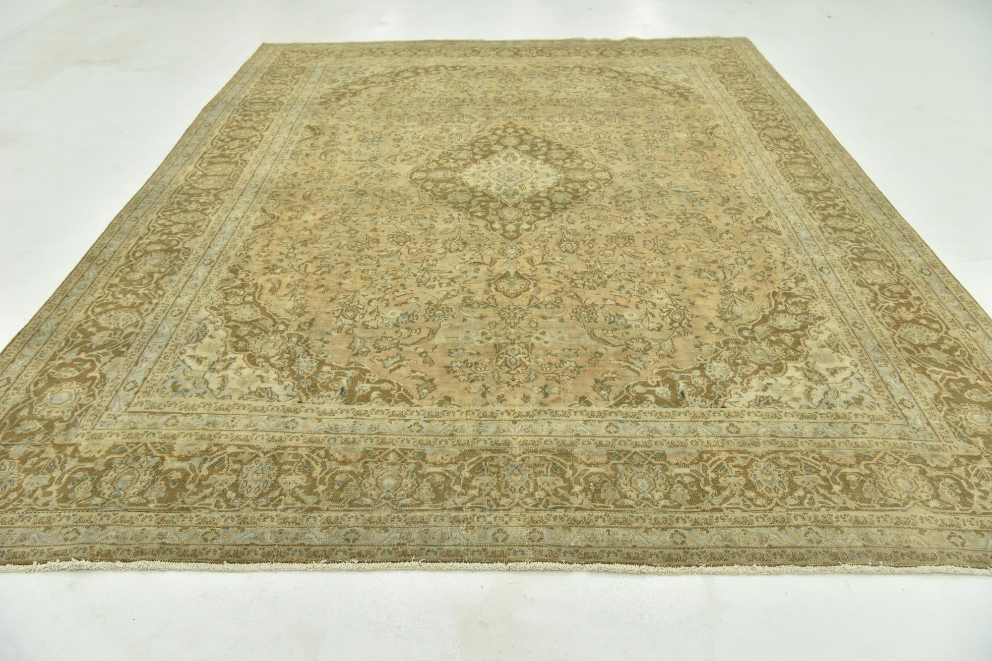 9' 8 x 12' 7 Hand Knotted Ultra Vintage Persian Wool Rug