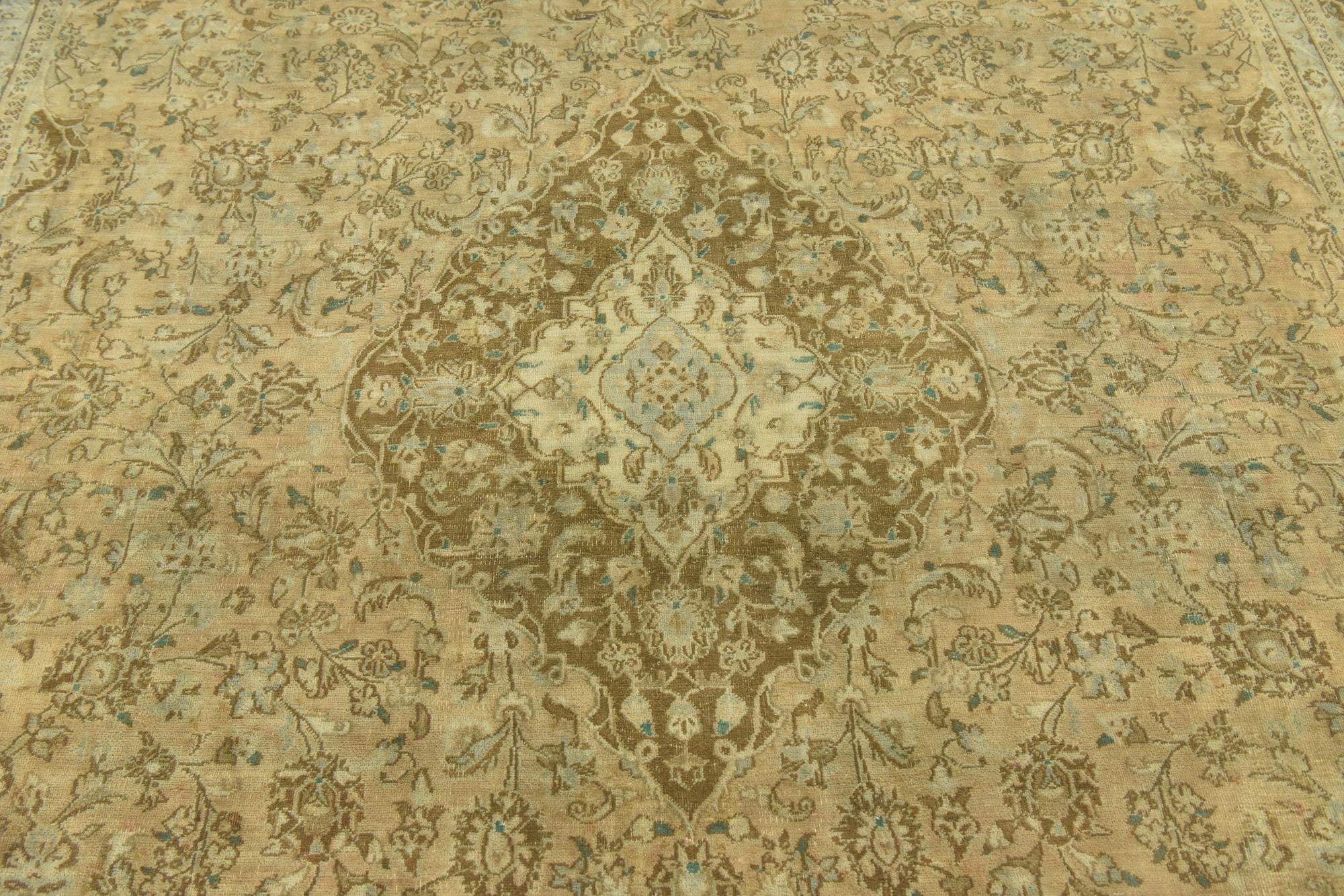 9' 8 x 12' 7 Hand Knotted Ultra Vintage Persian Wool Rug