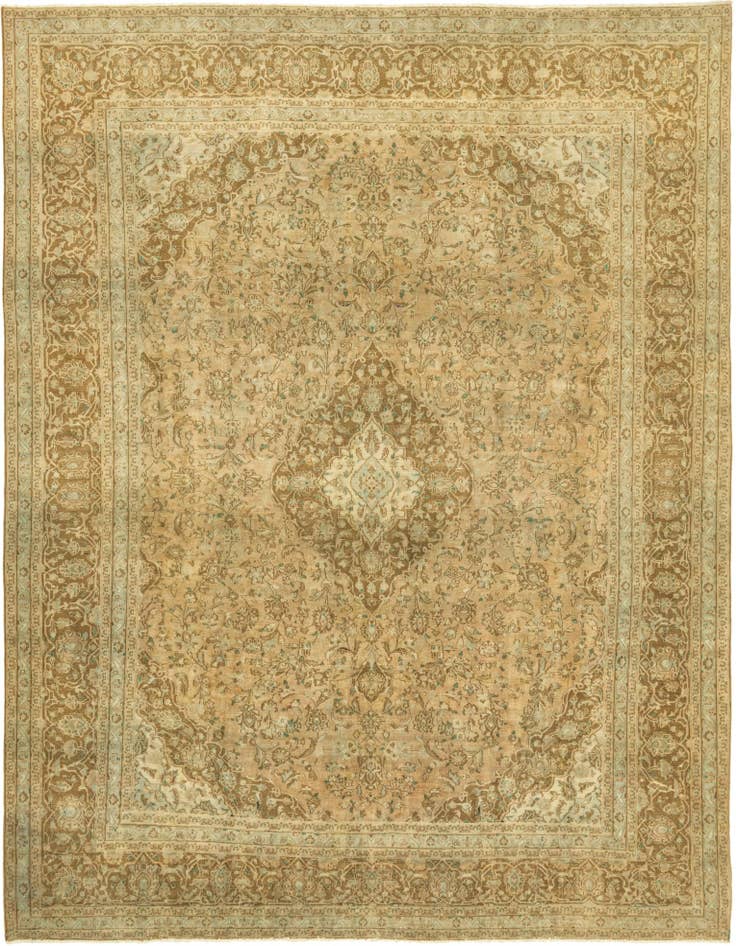 Detail image of 9' 8 x 12' 7 Hand Knotted Ultra Vintage Persian Wool Rug