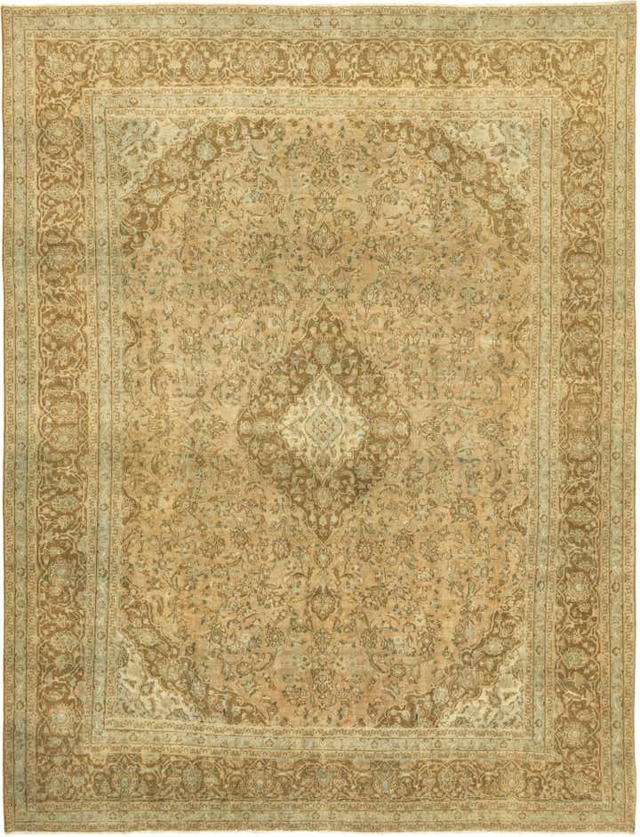9' 8 x 12' 7 Hand Knotted Ultra Vintage Persian Wool Rug