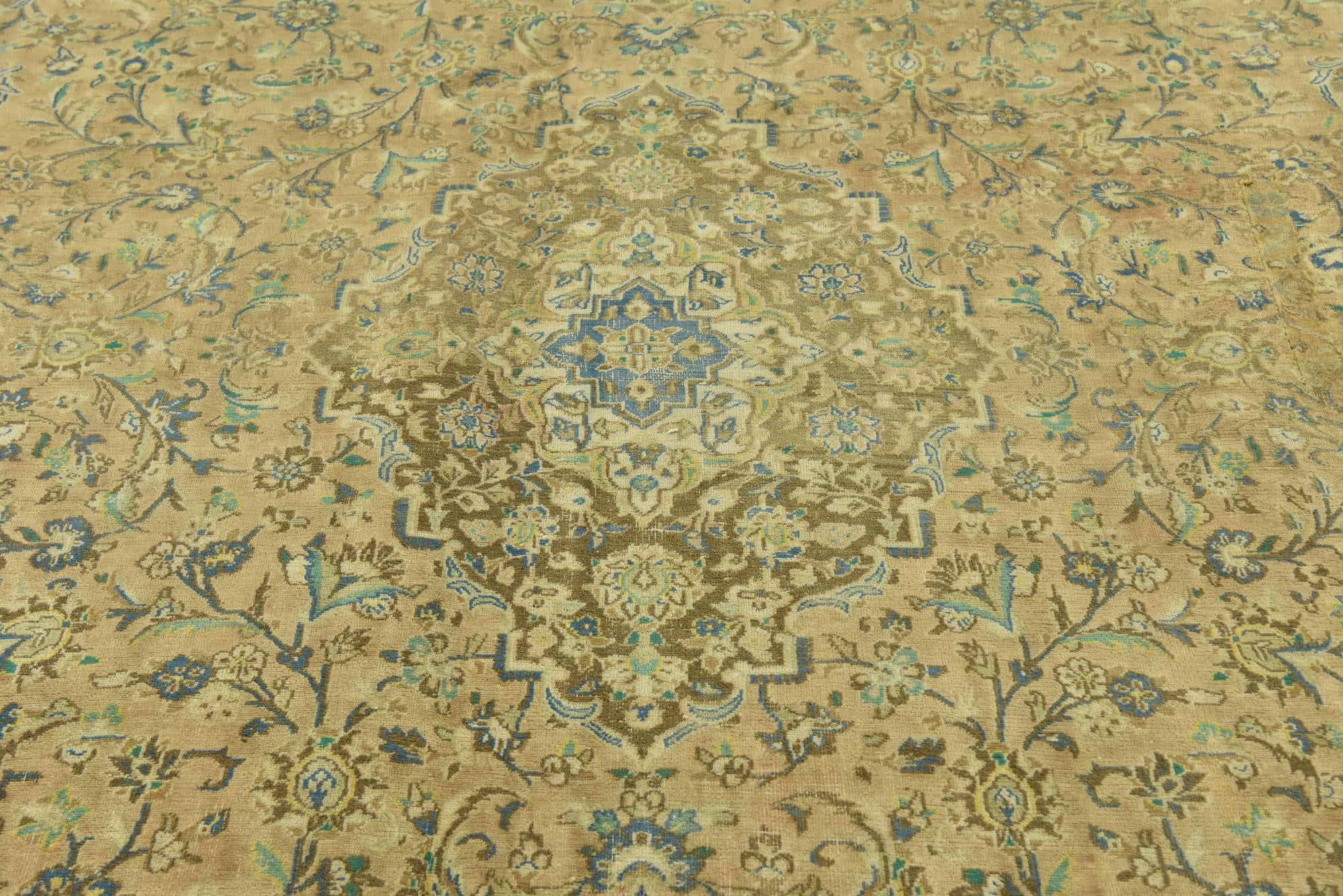 9' 4 x 12' 8 Hand Knotted Ultra Vintage Persian Wool Rug