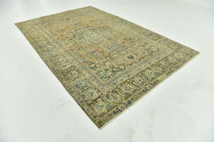 7' x 10' 8 Hand Knotted Ultra Vintage Persian Wool Rug