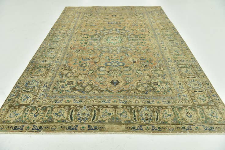 Detail image of 7' x 10' 8 Hand Knotted Ultra Vintage Persian Wool Rug