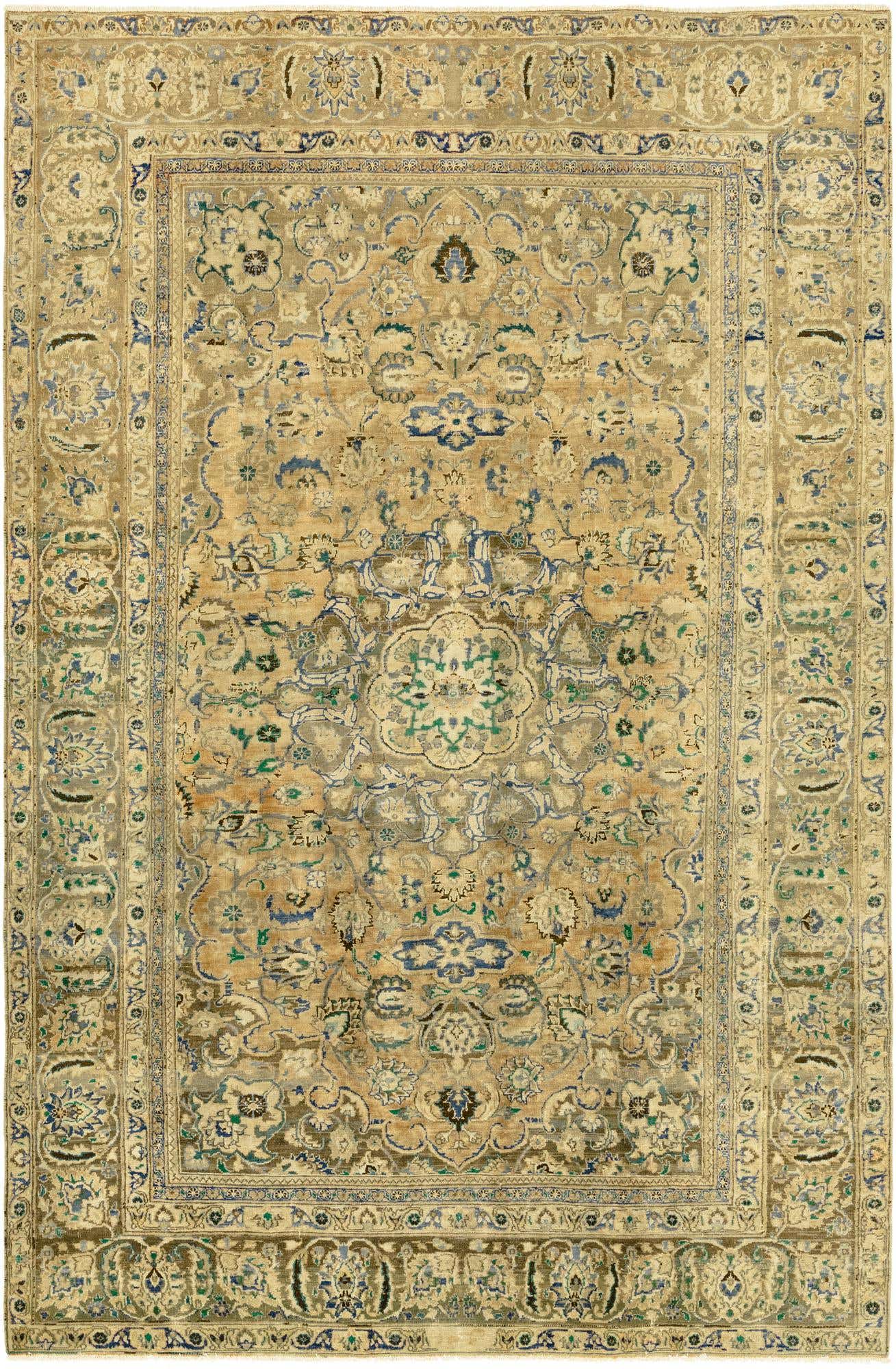7' x 10' 8 Hand Knotted Ultra Vintage Persian Wool Rug