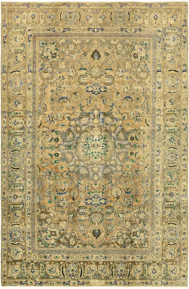 7' x 10' 8 Hand Knotted Ultra Vintage Persian Wool Rug