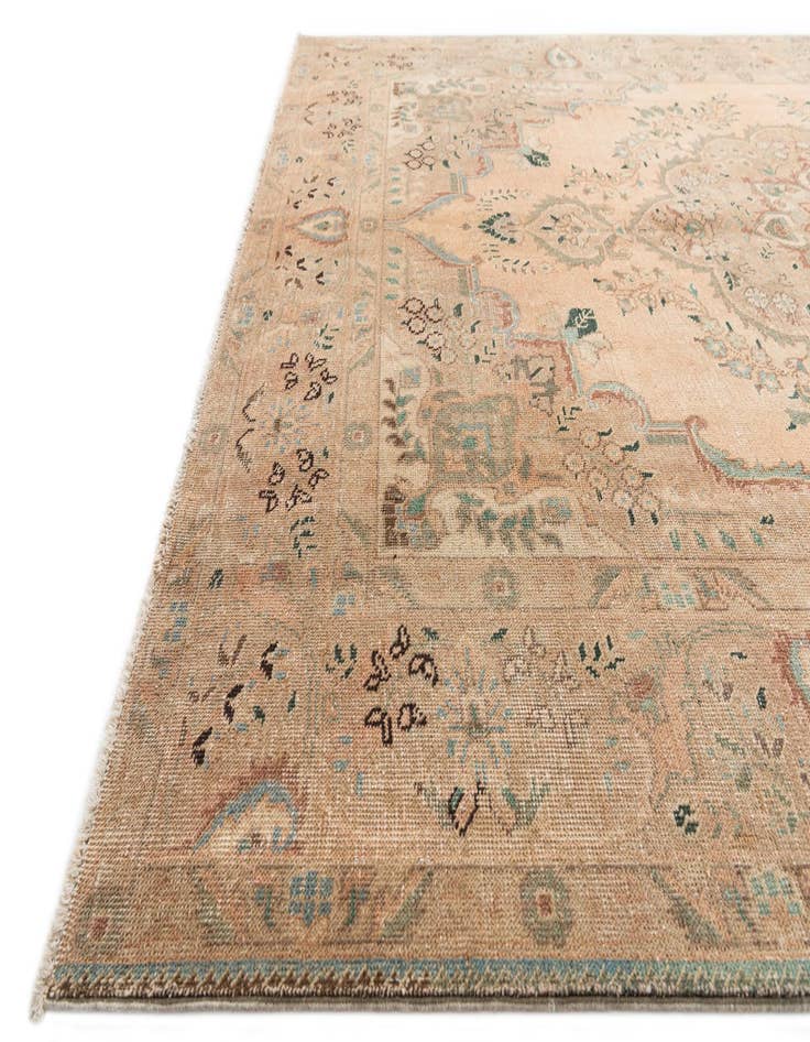 Detail image of 6' 7 x 9' 6  Hand Knotted Ultra Vintage Persian Wool Rug