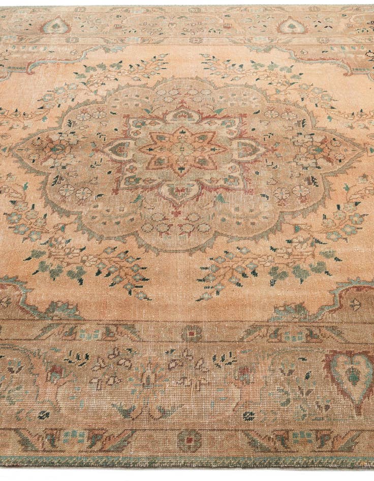 Detail image of 6' 7 x 9' 6  Hand Knotted Ultra Vintage Persian Wool Rug