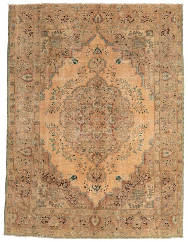Detail image of 6' 7 x 9' 6 Hand Knotted Ultra Vintage Persian Wool Rug
