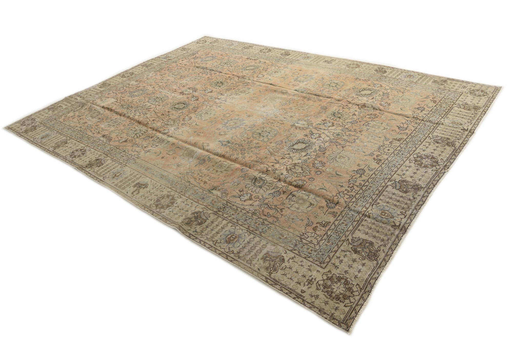 9' x 11' 10 Hand Knotted Ultra Vintage Persian Wool Rug